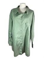NEW (3x) Women's Olive Green Blouse Button Up