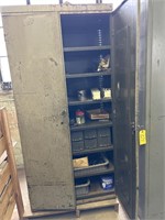Metal Cabinet With Contents