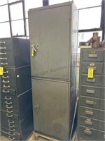 Metal 2 Door Cabinet With Contents
