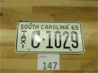 1965 Taxi South Carolina License Plate