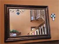 Framed Wall Mirror with Beveled Glass