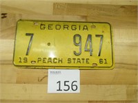 1961 Georgia License Plate