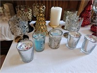 Assorted Christmas Candles and Holders