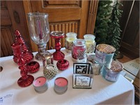 Assorted Christmas Candles and Holders