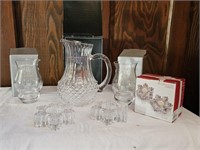 Mikasa Glasses & 2 Candle Holders & Crystal