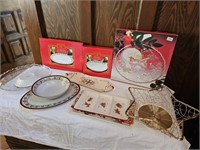 Assorted Christmas Serving Platters and More