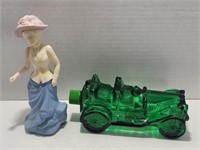 Avon Bottles Green Car and Avenue Lady