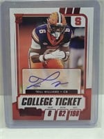 2021 Contenders Trill Williams Rookie Auto Card