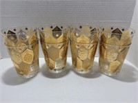Vintage Cera Ned Harris Gold Pineapple Glasses