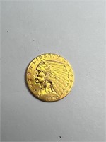 1910 $2.5 gold Indian coin