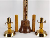 Wooden, Swiss musical movement musical bell plays