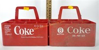 Vintage plastic Coke bottle carriers set of (2)
