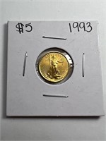 1993 $5 1/10oz gold liberty coin