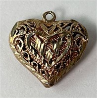 Vintage Sterling Puffy Heart Pendant-3 Grams