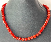 Carnelian Necklace with Sterling Clasp 18" (Beauty