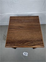 Brown wooden stand w/ shelves, 14"x14"x13"