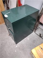 2-Drawer green metal filing cabinet