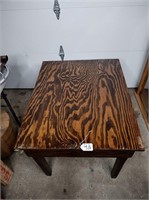 Stained wood side table, 25"x36"x29"