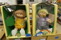 2 Cabbage Patch Kids dolls - some dirt & package w