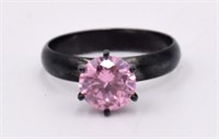 Designer Sterling Pink Stone Ring