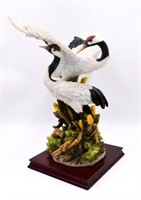 Montefiori Sculpture-Red Crowned Cranes on Base