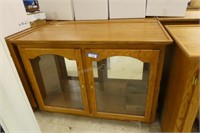 Oak display cabinet - 38" H x 51" L x 27" D