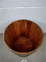 Vintage wood bucket w/ lid