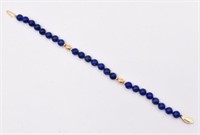 14k Gold Lapis Lazuli Beaded Bracelet
