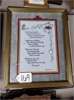 Bible scripture framed picture, 15"x12"