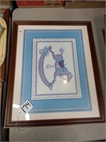 Rocking horse framed picture, 11"x7.5"