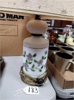 Floral hand painted base table lamp & shade,