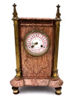RARE Tiffany & Co. Pink Marble Mantle Clock