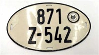 German Oval License plate