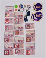 Vintage Campaign Buttons and Stickers