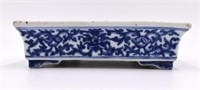 Chinese Blue and White Stoneware Footed Dish