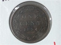 1984 "large 4" (vf) Canadian Large Cent