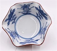 Scalloped Asian Blue Bowl