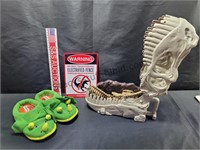 Dinosaur Toy & Slippers SZ 11/12