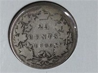 1886 Sbe (vg) Canadian Silver .25