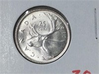 1937 (ms63) Canadian Silver .25