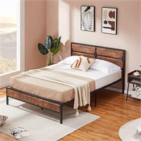 VECELO Bed Frame Queen Size with Wooden Headboard