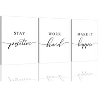 New Framed Canvas Wall Art Positive Quote, Office