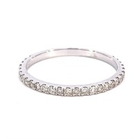 Designer 10k White Gold & Diamond Band Ring 8.75