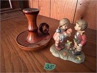 Goebel figurine 1999 & Candle holder