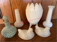 Milk Glass - Vases & Hen's on Nest
