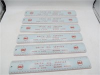 (6)Smith oil service metal advertising ruler.