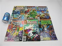6 comics book, Spider-Man, Moon Knight, Magik,
