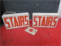 Pair Lighted Stairs signs.