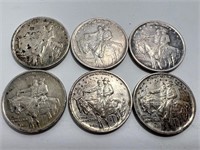 6 1925 Stone Mountain silver half dollars