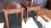 Pair of end tables, sturdy wood construction, (